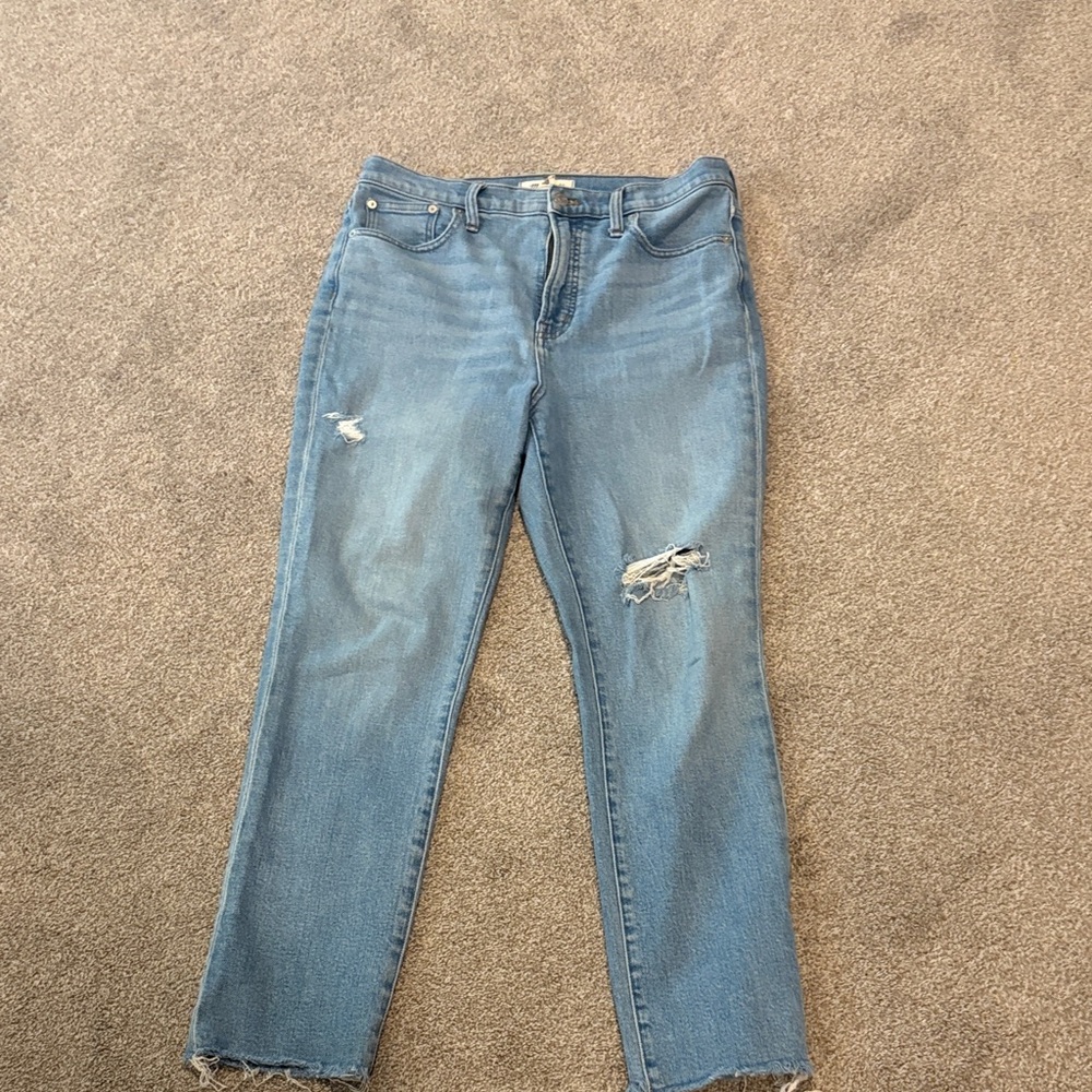 Madewell The Perfect Vintage Light Blue Distressed Boot Cut Jeans